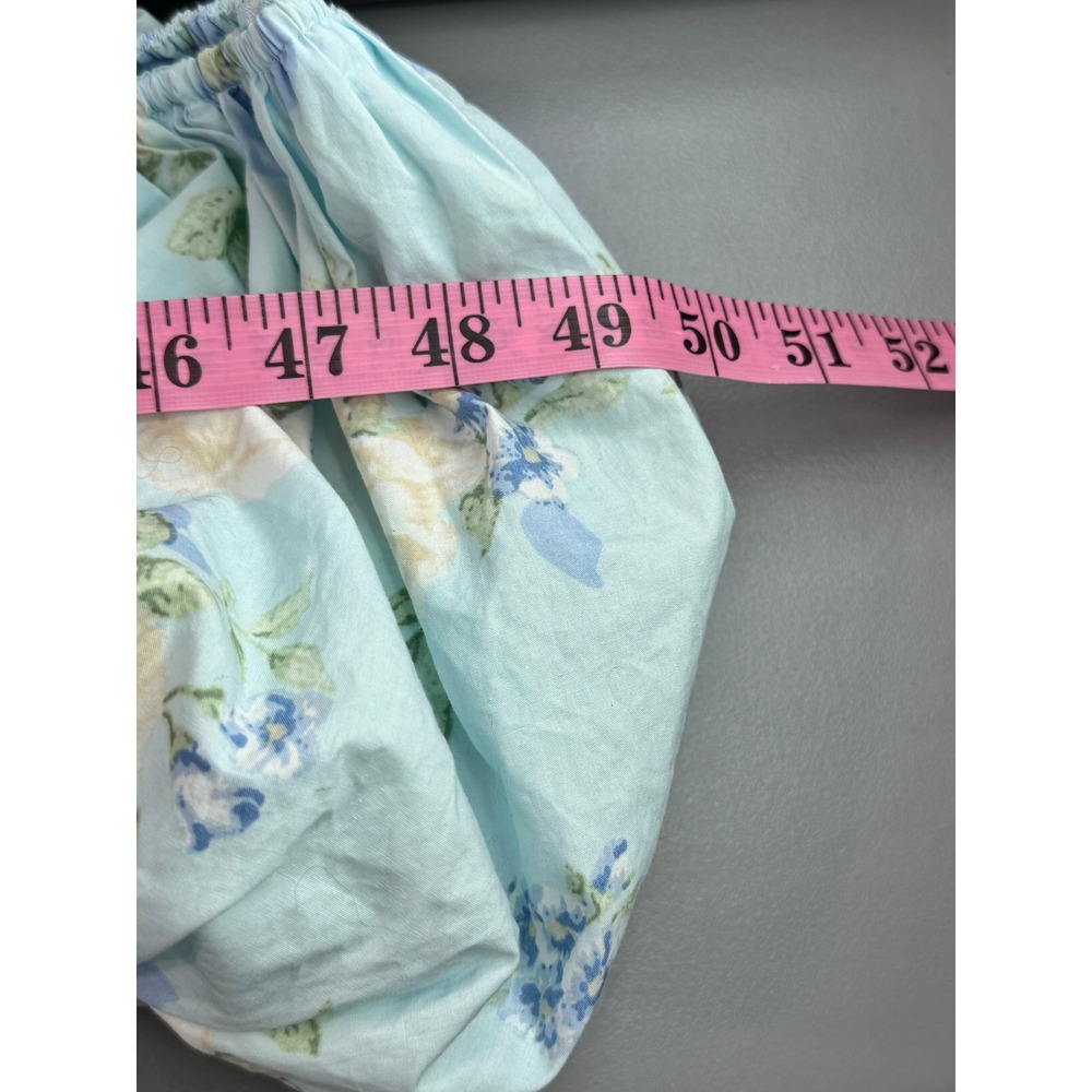 LoveShackFancy x Target Dress Womens 8 Blue NEW Floral Puff Sleeve Midi Belted - Picture 12 of 13